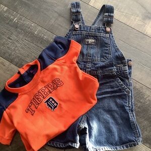 Osh Kosh B’gosh short overalls, size 24months, Detroit Tigers, 24 months